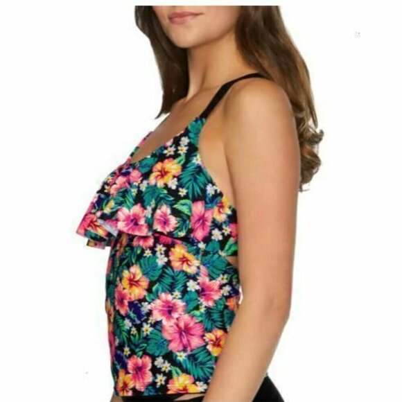 Arizona Pink Floral Swim Tankini Small - Picture 4 of 11